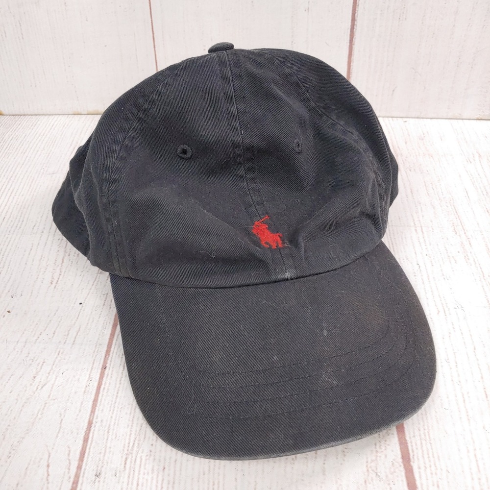 Polo Ralph Lauren Baseball Cap - Unisex OS Black Red Pony Embroidered Dad Hat